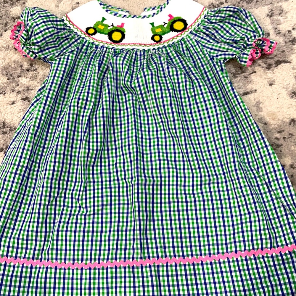 Smocked Tractor Dress